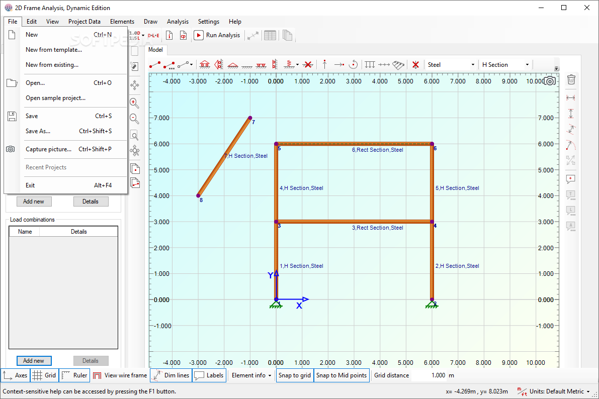 2D Frame Analysis Dynamic Edition screenshot #4