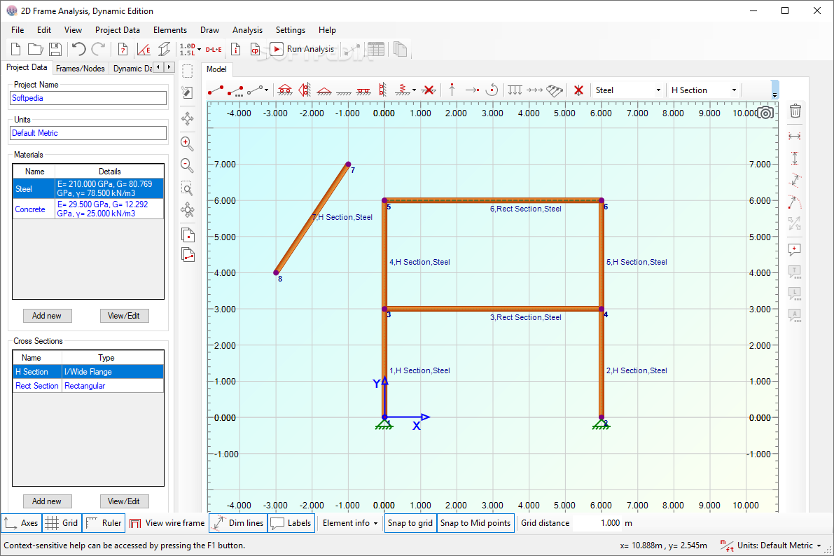 2D Frame Analysis Dynamic Edition screenshot #0