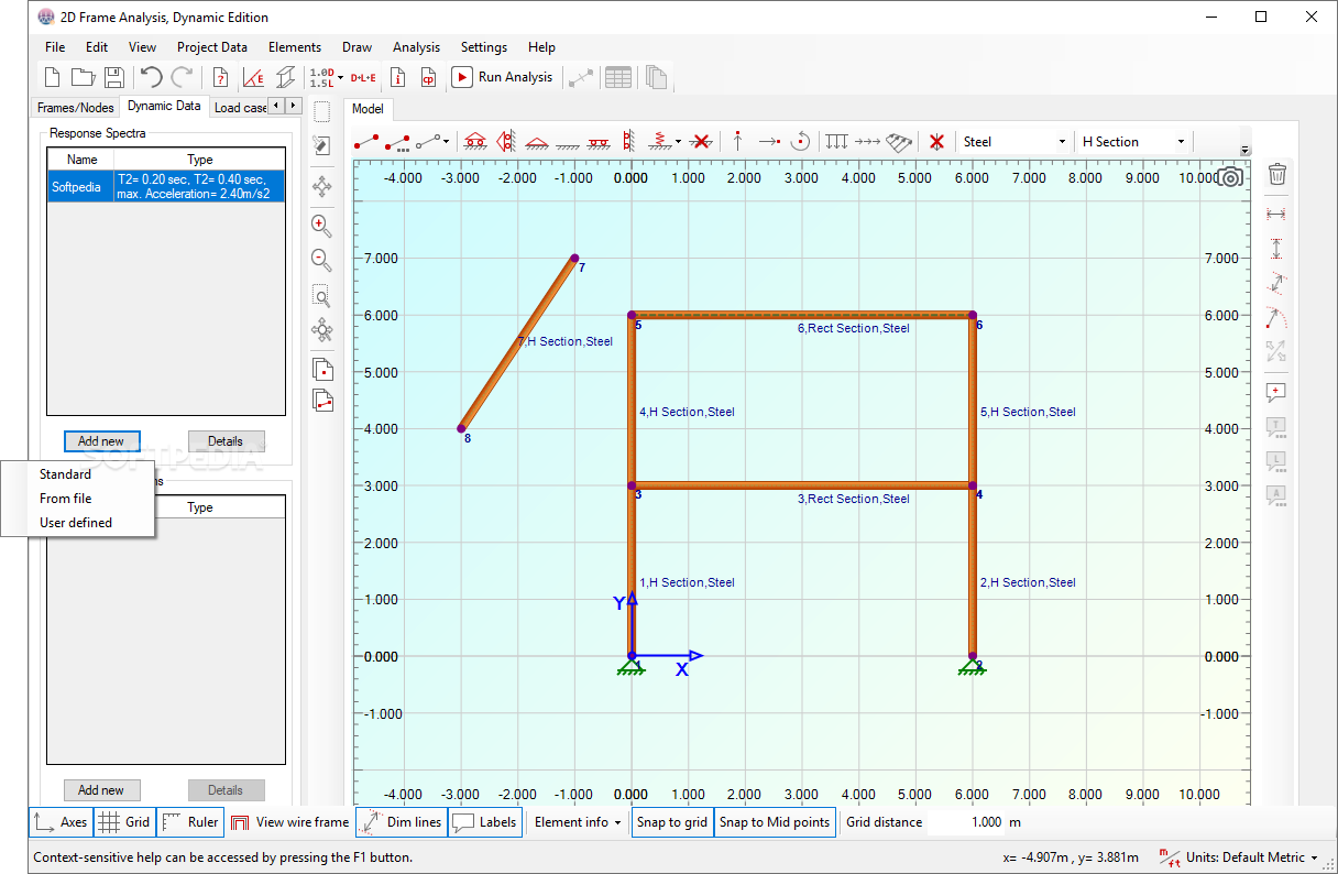 2D Frame Analysis Dynamic Edition screenshot #2