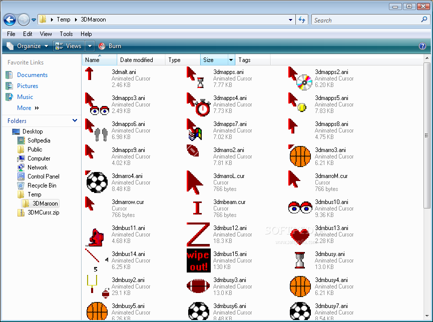 3D Maroon Animated Cursors  (Windows) - Download