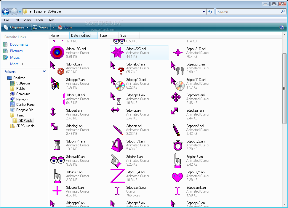 3D Purple Animated Cursors  (Windows) - Download