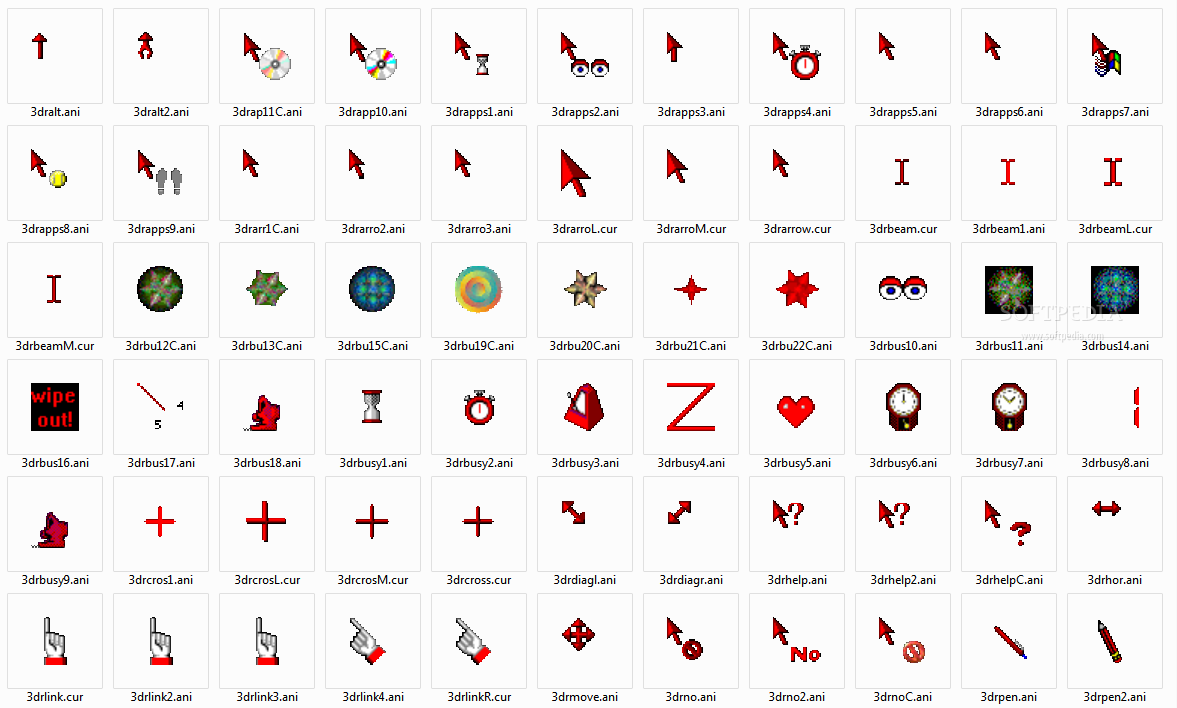 3D Red Animated Cursors  (Windows) - Download