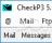 CheckP3 - CheckP3's interface provides users with access to its different features - Mail, Messages, Ftp, Ping, News and Utility.