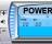 POWER MP3 - The main window of POWER MP3 allows users to view a standard mp3 player with "play" and "stop" buttons.