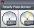 Totally Free Burner - The main window of Totally Free Burner allows you to choose weather you want to burn an audio cd, a video cd or a data cd/dvd,