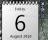 White Calendar - The main window of this sidebar gadget displays a simple calendar with the current date