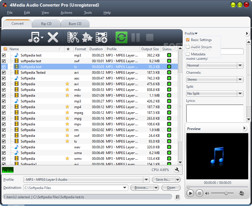 4Media Audio Converter Pro screenshot #4