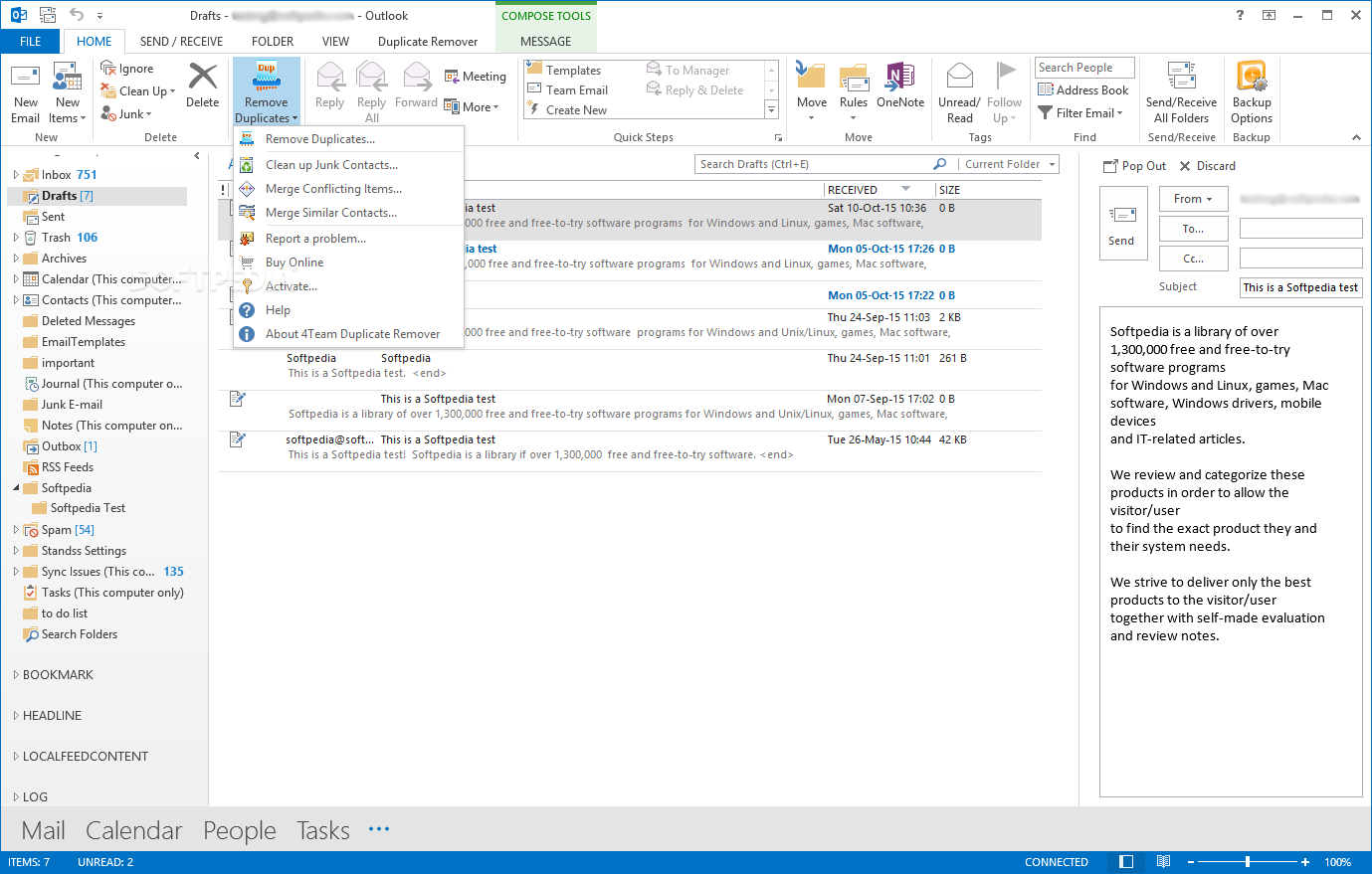outlook duplicate remover & contact merger