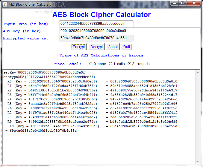 chico tos repentinamente AES Block Chiper Calculator (Windows) - Download