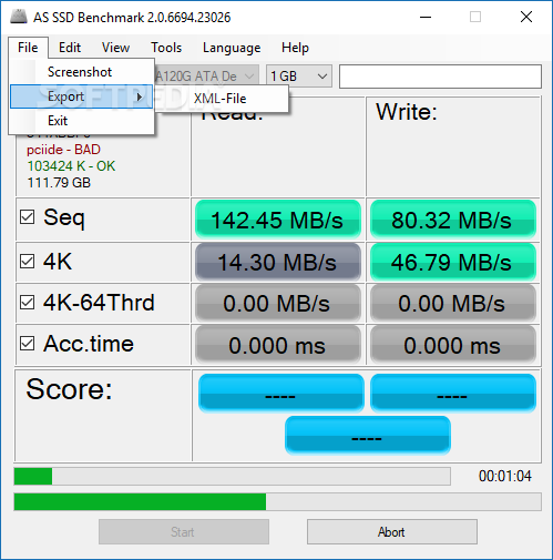Nuclear In response to the Satisfy Download AS SSD Benchmark 2.0.7316.34247