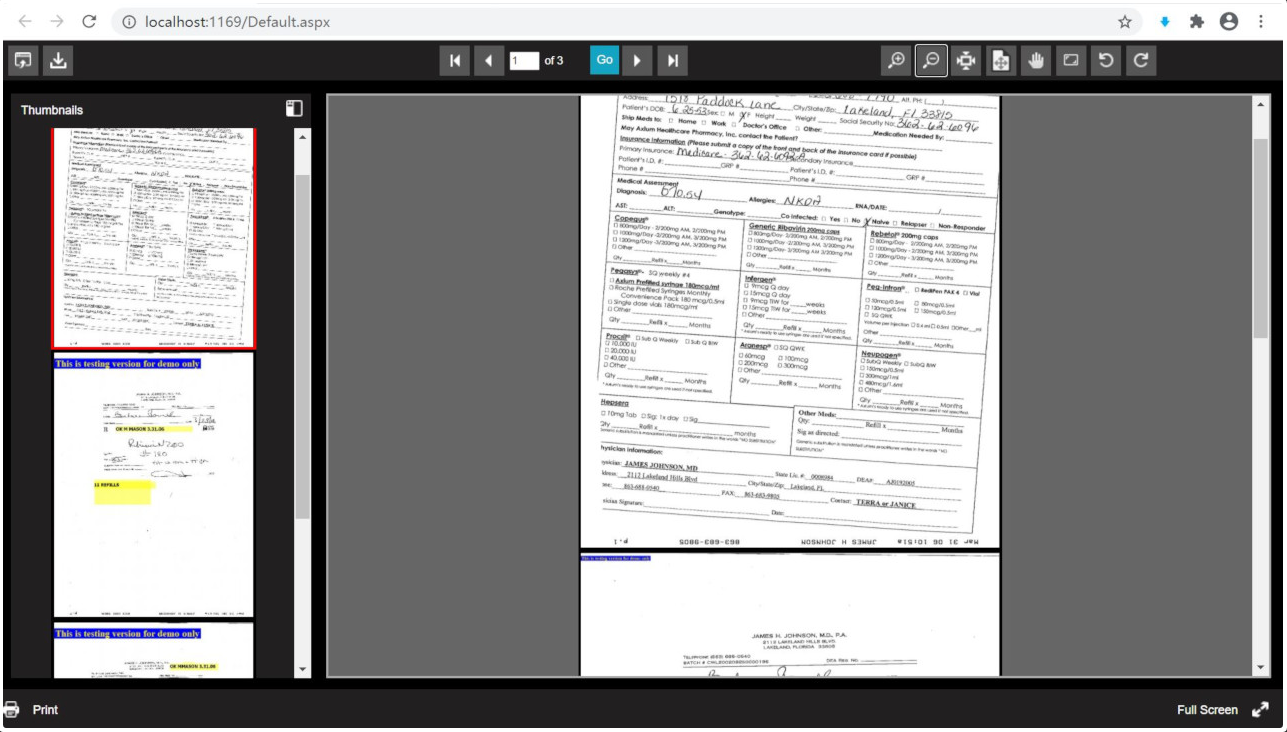 ASP.NET Web Document Viewer SDK Control screenshot #0