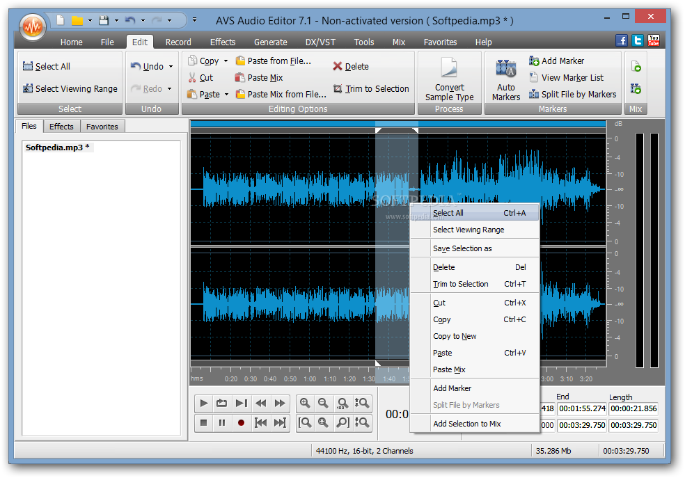 download the new for android AVS Audio Editor 10.4.2.571