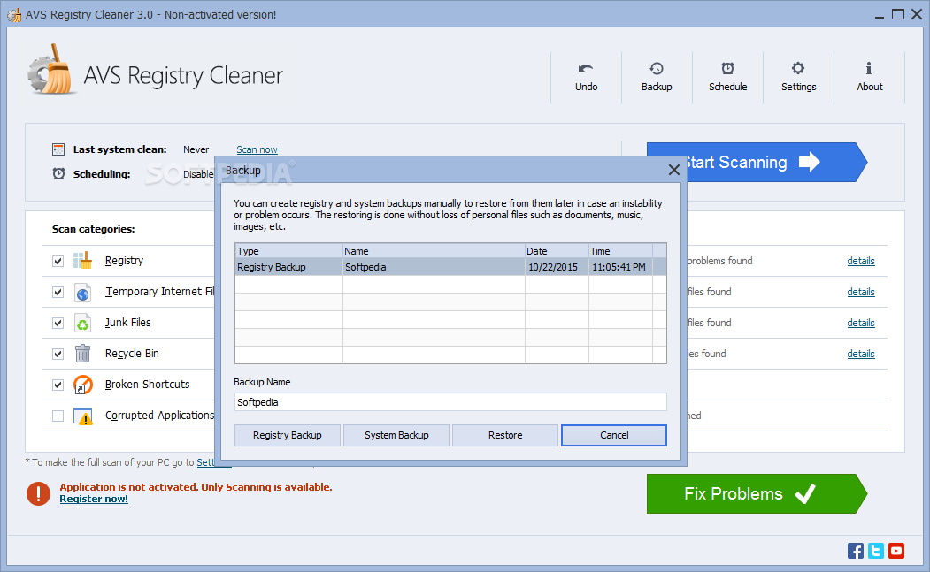 AVS Registry Cleaner screenshot #1