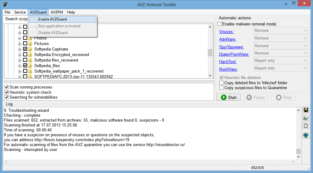 download the last version for android AVZ Antiviral Toolkit 5.77