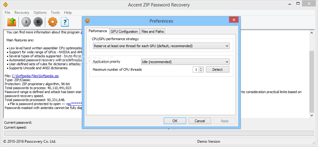 zip password recovery freeware windows 7