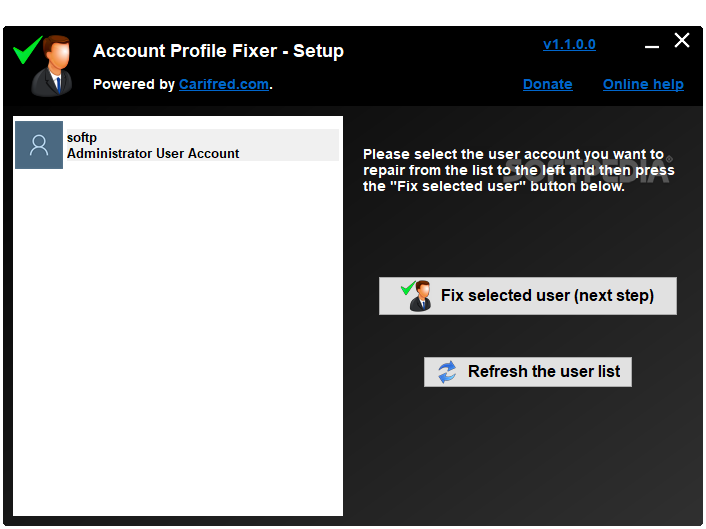 Account Profile Fixer screenshot #0