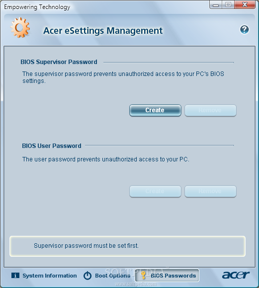 Acer configuration manager purpose