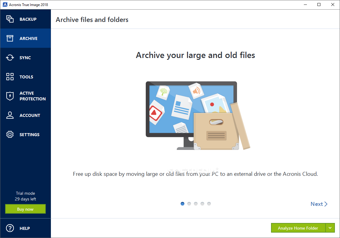 acronis home image to .iso file
