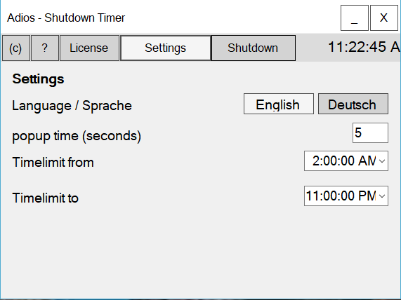 Adios - Shutdown Timer screenshot #1