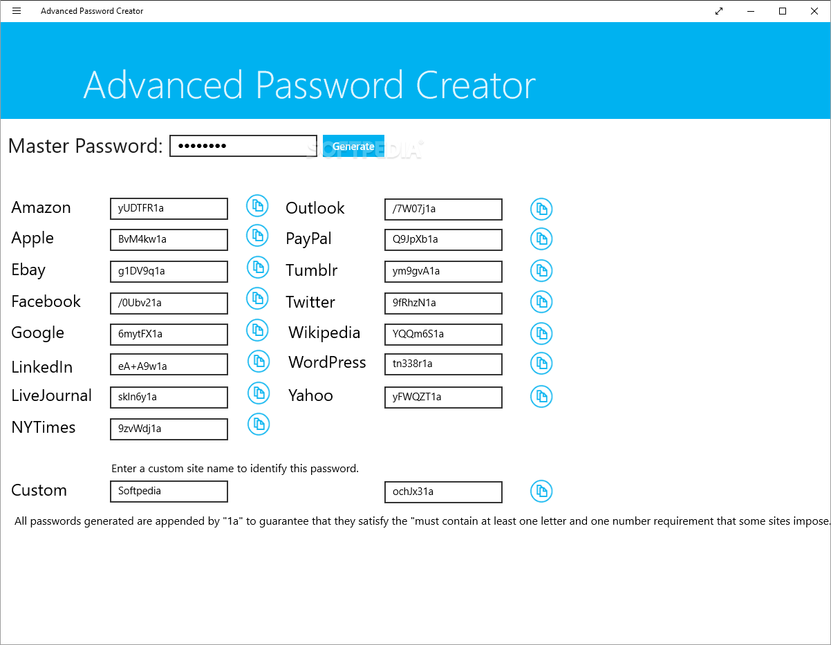 free password creator software for a forgotten password