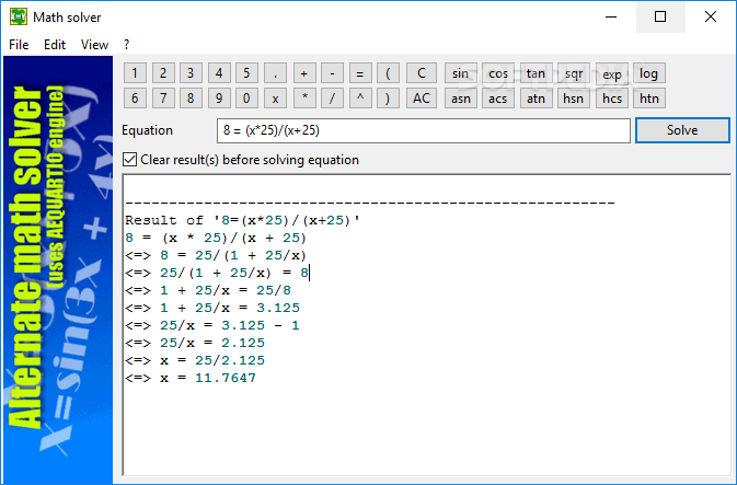 Alternate Math Solver screenshot #0