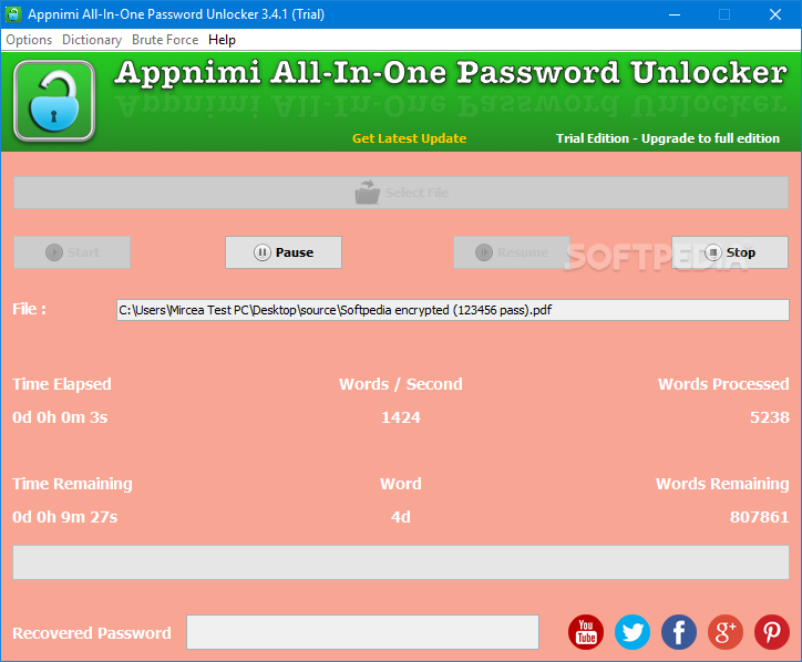 Appnimi All-In-One Password Unlocker screenshot #0