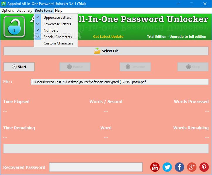 Appnimi All-In-One Password Unlocker screenshot #1