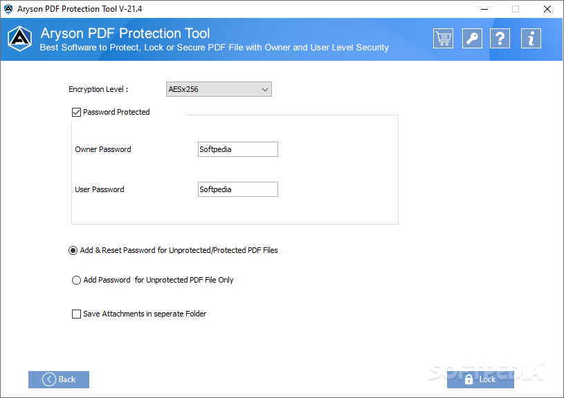 Aryson PDF Protection screenshot #1