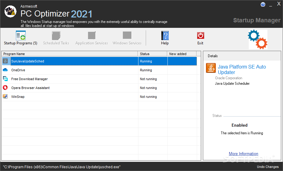 Asmwsoft PC Optimizer screenshot #1