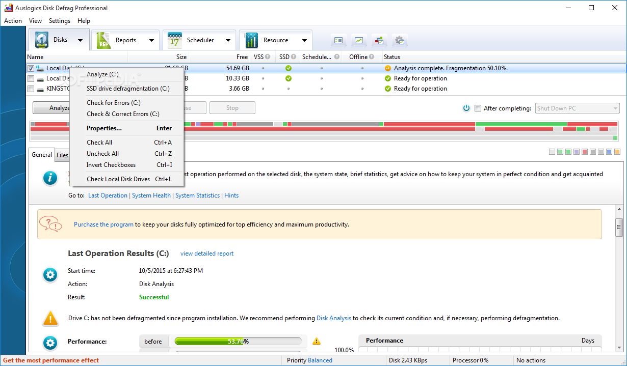download Auslogics Disk Defrag Pro 11.0.0.4 / Ultimate 4.13.0.1 free