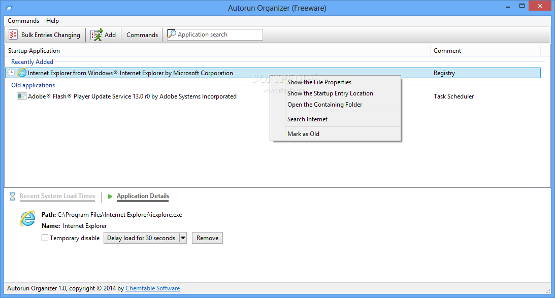 download the new for windows Autorun Organizer 5.38