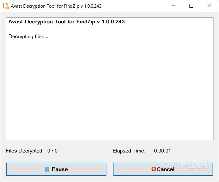 Avast Decryption Tool for FindZip screenshot #3