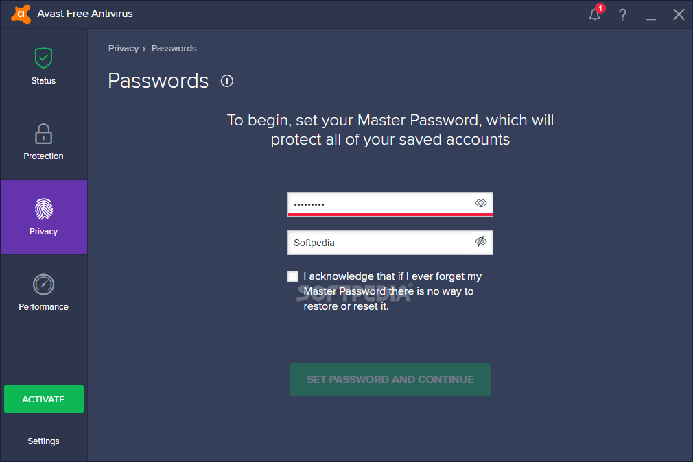 licencia avast password 2017