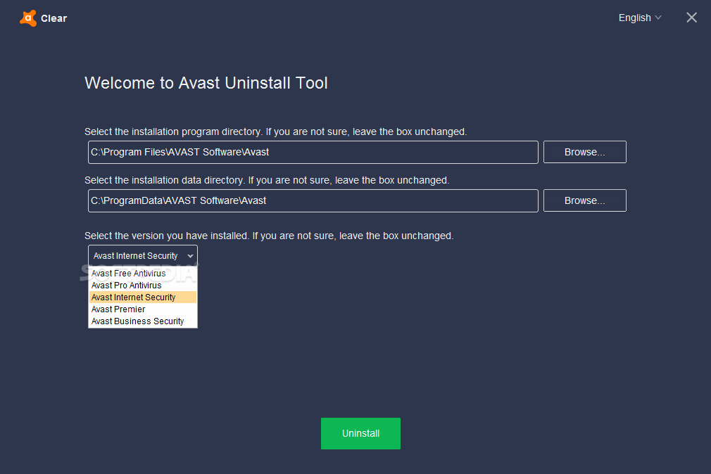 Avast Clear Uninstall Utility for windows download