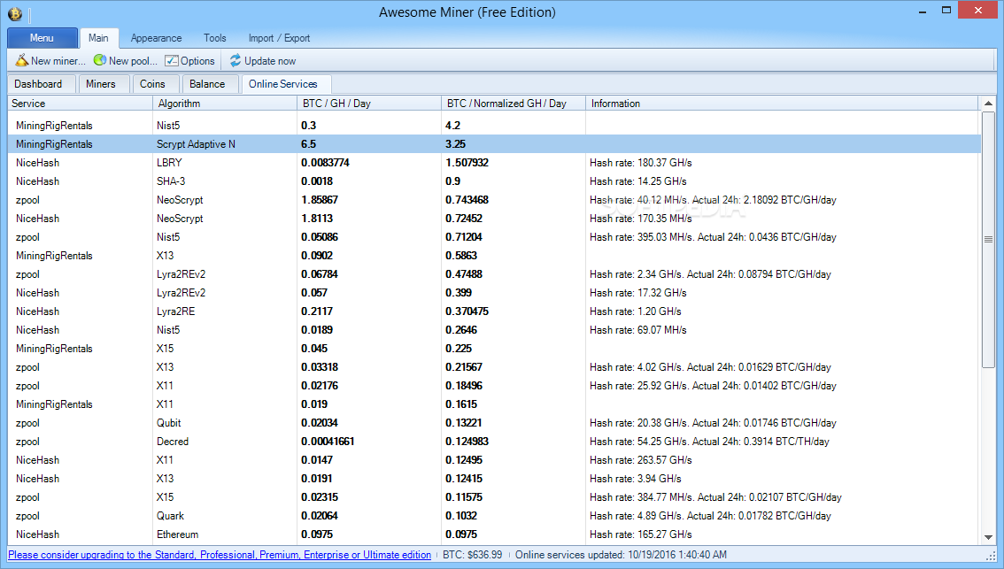 Download Awesome Miner Free Edition 8.1.6