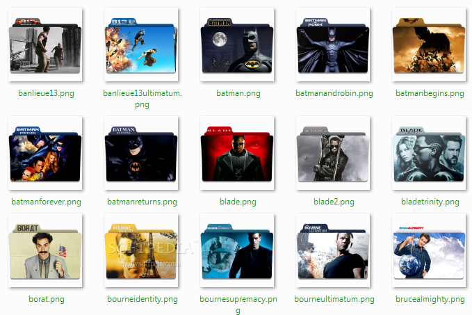 Download B movie folder icon pack