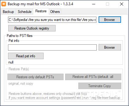 Backup my mail in Microsoft Outlook screenshot #0