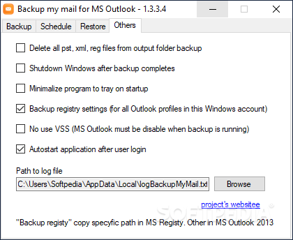 Backup my mail in Microsoft Outlook screenshot #1