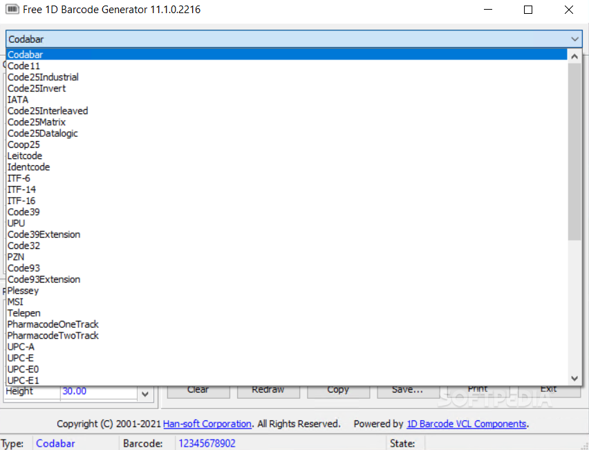 1D Barcode VCL Components screenshot #1