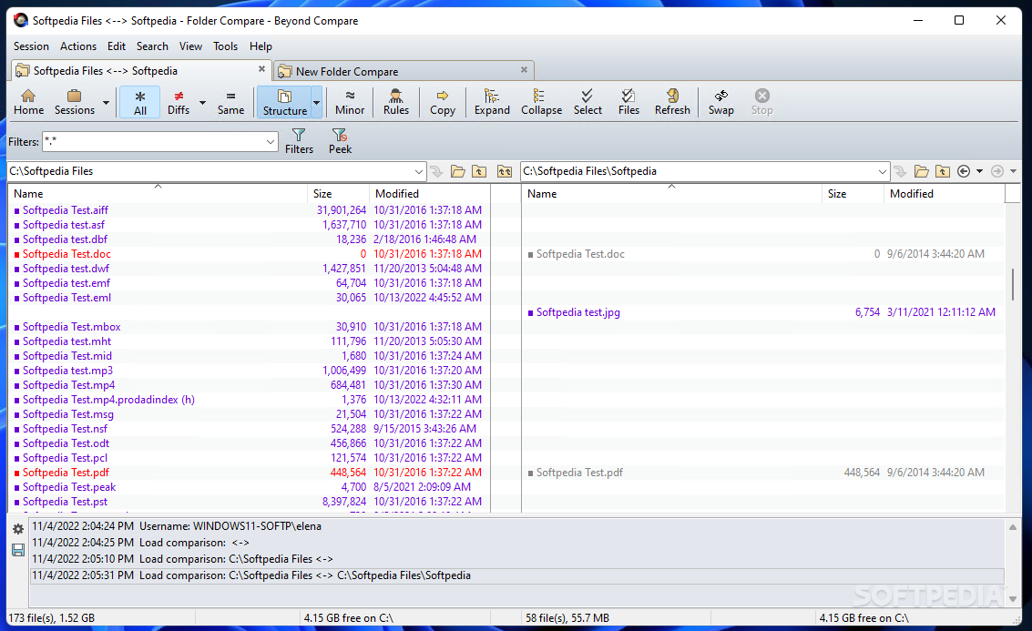 compare folders windows server 2008
