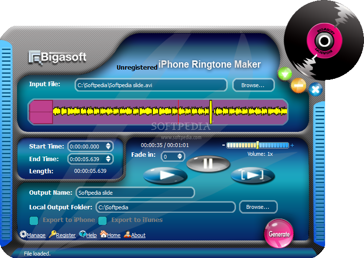 Download Bigasoft iPhone Ringtone Maker