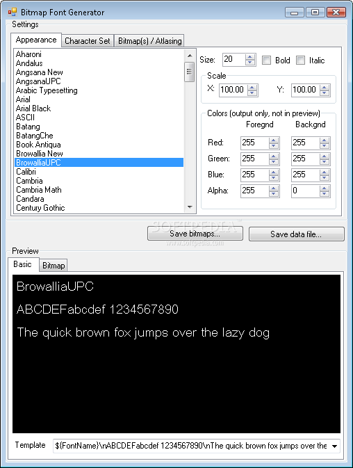Bitmap Font Generator (Windows) - Download