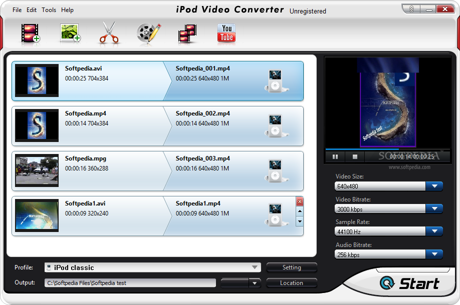 Video to iPod Converter (free version) download for PC