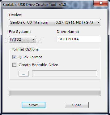 bootable usb drive creator tool v1 0 not detecting drives