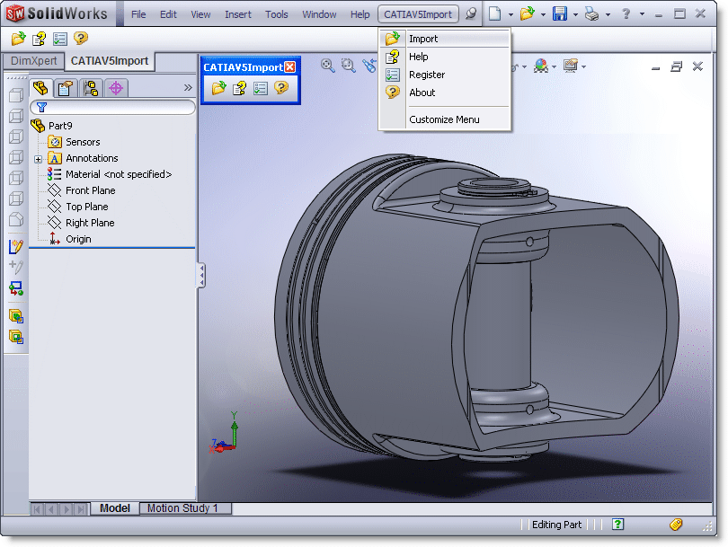 how to open dwg file in catia v5