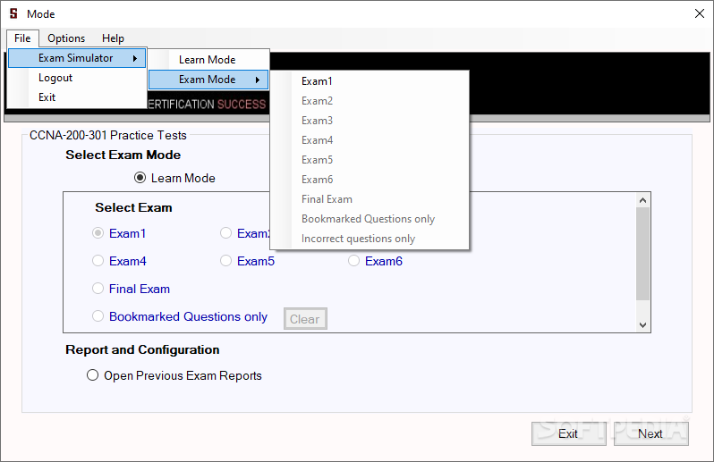 Exam Simulator for CCNA with NetSim (200-301) screenshot #1