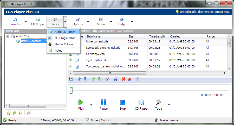 how to use media player to copy .cda files