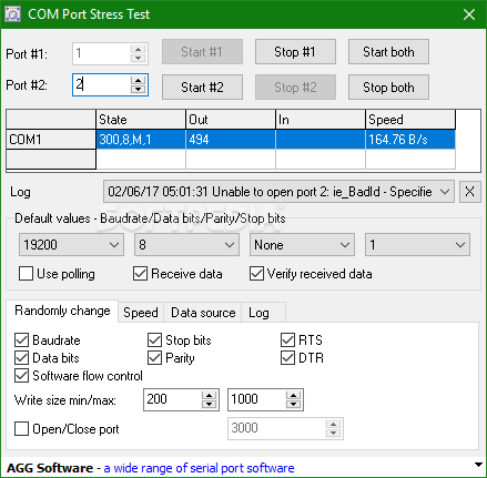 COM Port Stress Test screenshot #0