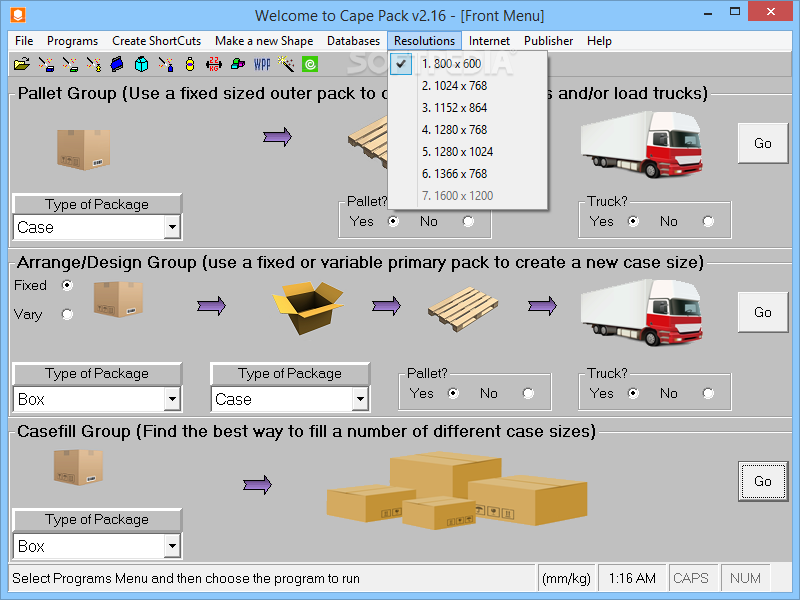 cape pack software free download