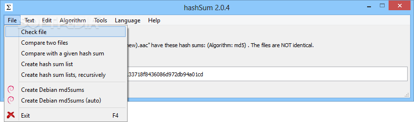 hashSum screenshot #2